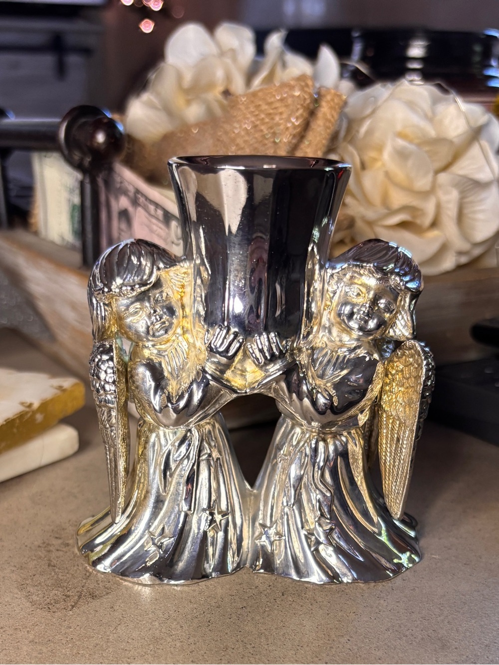 International Silver Company Angel Candle Holder Silver plated